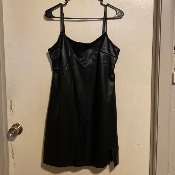 Urban Outfitters black leather mini dress
